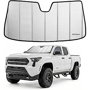 Custom Fit 2024-2026 Tacoma Windshield Sun Shade for Toyota Tacoma 2024 2025 2026 - Upgraded 6-Layer with Triple Laminate Core Front Window Shade - Accordion Folding Design with Storage Bag