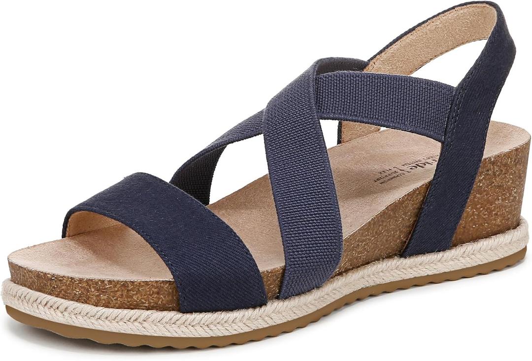 LifeStride Women's Breeze Wedge Sandal (10, Navy)