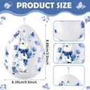 3 x Lyrow Easter Egg Candles for Decor, Chinoiserie Blue Bunny Votive Candles Vintage Unscented Smokeless Tealights for Party Decorations Table Home Gift Spring Celebration