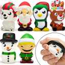 JOYIN 6 Pack Christmas Themed Squeeze Toys Slow Rising Stress Relief Super Soft Kawaii Cute Christmas Friends Characters Toys for Boys Girls