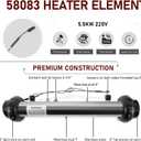 Replacement for Balboa 58083 Hot Tub Heater Element 25-175-1010 VS M7 Spa Heater Assembly, 5.5KW, 220V Suitable for Balboa BP, VS, and EL2001 Control Systems