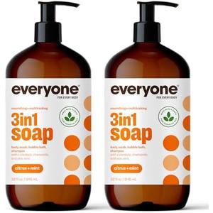 Everyone 3-in-1 Soap, Body Wash, Bubble Bath, Shampoo, 32 Ounce (Pack of 2), Citrus and Mint, made with Essential Oils for Men and Women