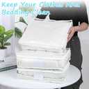 8 Pcs Clear Plastic Storage Bags with Zipper, Sweater Storage Bags Clothing Organizer Bag for Sheet Blanket Sweater Clothe Comforter Bedding Pillow (15.7 x 13.8 x 3.9 Inch)