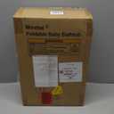 MoreFeel Collapsible Baby Bathtub for Newborn with Thermometer & 1 Hooded Towel & 1 Soft Floating Cushion,Portable Travel Bathtub with Drain Hole, Durable Foldable Baby Tubs for Infants to Toddler (Grey)