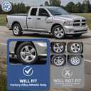 20 Inch Gloss Black Wheel Skins for 2013-2024 Dodge Ram 1500 & Ram 1500 Classic OEM 5 Spoke Alloy Wheels, Compatible with OEM Part# 1UB17TRMAC & 1UB17GSAAC, Snap-On Rim Covers 4-Pack