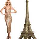 5.8 Ft French Eiffel Tower Shape Party Photo Booth Props Decorations Life Size Paris Tower Backdrop Parisian Themed Banner for France Birthday Party Bedroom Decorations Supplies Decor