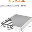 7 Inch Box Spring for Queen Bed Bases - Heavy Duty Metal Mattress Foundation with Fabric Cover,3000 lbs Capacity,Low Profile Queen Box Spring Only,Noise Free,Easy Assembly