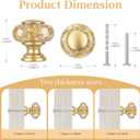 8 Pack Dresser Knobs, Gold Kitchen Crystal Cabinet Drawer Knobs, 1-3/8 Inch(36mm) Vintage Decorative Round Knobs Pulls, Easy to Install