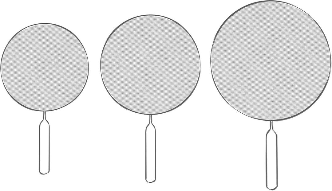 3-Piece Splatter Screen Set  Fine Mesh Stainless-Steel Grease Splatter Guard For Pots, Pans, and Skillets  Kitchen Gadgets By Classic Cuisine