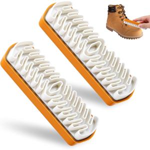 2Pcs Rubber Shoe Brush Cleaner Soft Suede Shoe Brush and Eraser Set with Wooden Handle Suede Brush for Shoes Bags Purse Jacket Sofa Furniture Stain Eraser Easy Care
