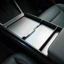 Center Console Organizer Tray for 2025-2026 Tesla Model Y Juniper and 2024-2026 Model 3 Highland (Standard, Premium & Performance) - Console Storage Rack - Black