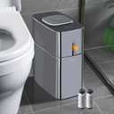 MOPUP Bathroom Garbage Cans with Lids | 4.5 Gallon Motion Sensor Stainless Steel Automatic Privacy Garbage Can | Smart Dogproof Garbage  Bin for Bedroom, Office, Toilet, RV