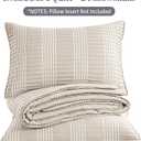 HOMBYS 128x120 Seersucker Patchwork Oversized King Quilt Set, Lightweight Plaid Bedspread Coverlet Set, All Season Bohemian Home Bedding Decor with 2 Pillow Shams, Beige, Oversized King Plus-128" X 120"