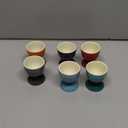 UNICASA Ceramic Egg Cups, Porcelain Colorful Egg Cup Set of 6, Stand Holder for Soft Boiled Eggs, Microwave & Dishwasher Safe (Set A)