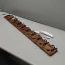 SKOLOO Rustic Large Wall Mounted Coat Rack-38.6'' Long Coat Rack for Wall, Pine Solid Wood Coat Rack Hook, Farmhouse Coat Hanger Wall Mount for Hanging Jacket Coat Hat, Pack of 2 (Brown Plate & Black Hook)