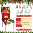 Ganeen 6 Pcs Christmas Chair Covers Merry Christmas Chair Back Cover Stretch Christmas Seat Cover Washable Xmas Dining Chair Protector Slipcover for Dining Room Kitchen Holiday Party(Novelty Style)