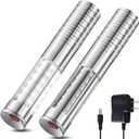 Civaner 2 Pcs LED Bottle Service Lights Strobe Bottle Girl Lights Baton Reusable Rechargeable Service LED Champagne for Bar Club Birthday Weddings Parties(Silver, White Light)