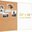 ARCOBIS Cork Board White Board Combo, 36 x 24 Inch Bulletin Board-Gold Frame, Magnetic Dry Erase Board & Corkboard for Wall, Vision Board for Home, Office, School