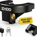 Trailer Hitch Lock, Heavy Duty Anti-Theft Trailer Tongue Lock for 2 Inch Couplers, Reinforced Solid Steel Tow Hitch Coupler Locks Set for RV, Camper, Boat, Caravan