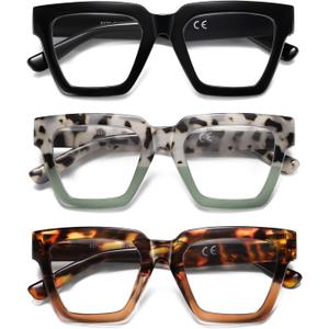 Oversized Reading Glasses Women Oprah Style Blue Light Blocking Computer Readers Designer Ladies Large Frame Square
