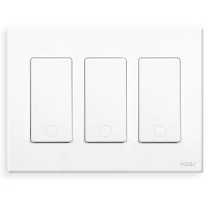 MOES Smart Single Pole Light Switch, 2.4GHz WiFi Wall Switch, Needs Neutral Wire, Multi-Control, Smart Life/TUYA APP Control, Voice Control with Alexa/Google Home, White 3 Gang