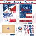 Seajan 200 Sets Patriotic Greeting Cards with Envelopes Stickers 4 x 6 Inch American Flag Blank Cards USA Thank You Note Postcards Bulk for Veteran's Day 4th of July Memorial Day