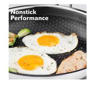 Hybrid Pans Set Nonstick Piece, 12 Inch Nonstick Frying Pans Set, Dishwasher Induction Oven Broiler Safe Stainless Steel Skillet, PFOA Free Kitchen Cookware Set