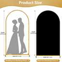 Metal Arch Backdrop Stand and Cover Set, 7.2FT Gold Wedding Backdrop Arch Frame Stand with Cover, Balloon Arch Stand with Black Arch Cover for Party Birthday Baby Shower Graduation Decorations