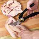 Multifunctional, Heavy-Duty, Large Kitchen Scissors with Non-Slip Handle and Auto Unlock Feature Ideal for Cutting Meat, Poultry, Roasts, Turkey, and Fish Essential Everyday Kitchen Tool.