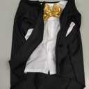 Dog Tuxedo, Formal Pet Clothes Shirt Costume Wedding Attire Party Bow Tie Suit, Pet Outfit for Dogs Cats, Halloween Pet Costumes Birthday Puppy Clothing Christmas Apparel (M) (Black)