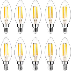Raheem E14 LED Bulb, Dimmable, 110v 300 Lumens 2700k 40w Equivalent, Best Replacement for Halogen and Incandescent Bulb, Candelabra LED Bulbs, 10 Pack (Warm White)
