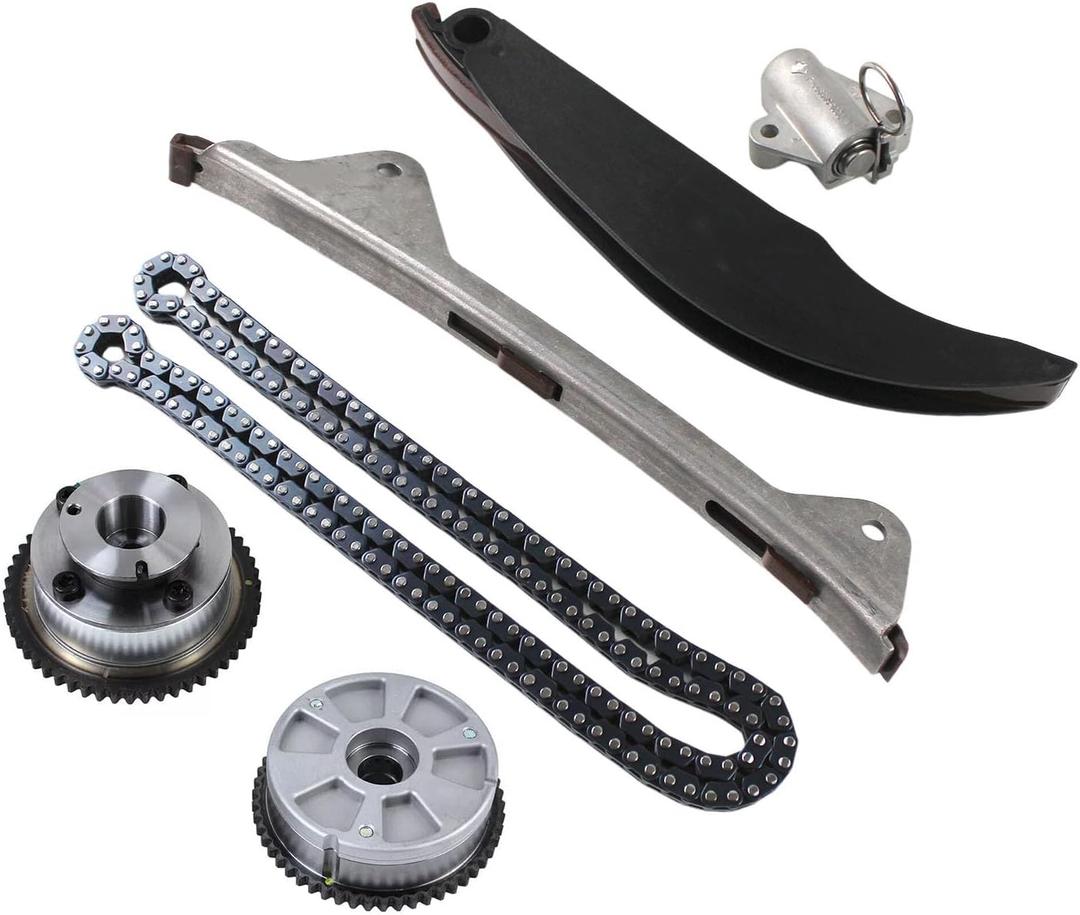 Timing Chain Kit with VVT Camshaft Sprocket Fits for Hyundai Elantra Kona Veloster, for Kia Forte Forte5 Soul Seltos 2.0L Engine Timing Chain Kit 243502E700 243702E020 Intake&Exhaust Sprocket