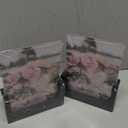 PETAFLOP 5x7 Picture Frame Set of 2, Black Rustic Wooden Photo Frames 5 by 7 Inch with HD Glass, U Shaped Double Sided Menu Holder Sign Card Stand for Tabletop Display