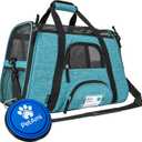 PetAmi Airline Approved Pet Carrier for Cats & Small Dogs, Soft Sided TSA Travel Carrier Bag Sherpa Bed, Breathable Mesh Ventilation, Collapsible Bowl, Fit Under Seat, Up to 18 lbs, Small Heather Blue