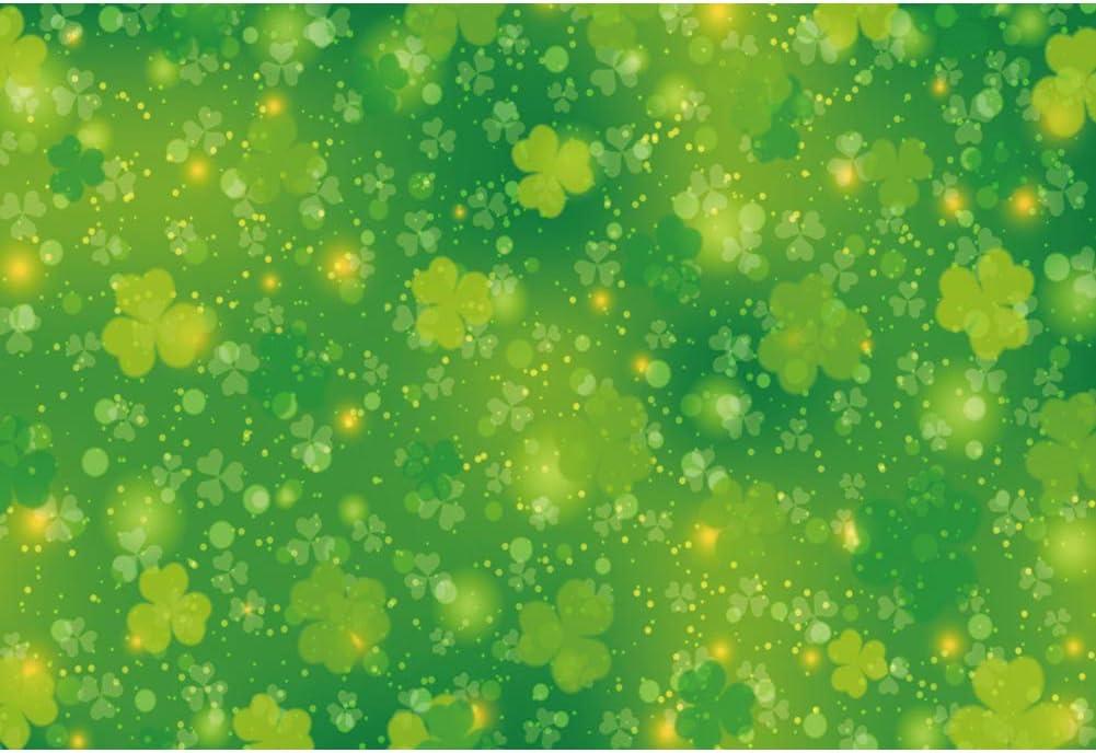 Renaiss 7x5ft Lucky Shamrock Backdrop for Photoshoot Boys Girls Man Woman Portrait Green Yellow Bokeh Photography Background Newborn Baby Shower Birthday St.Patrick's Day Party Decor Photo Booth Prop