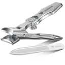 German Nail Clippers for Men Thick Nails, VANWIN Toenail Clippers for Seniors Large Wide Jaw Opening, Heavy Duty No Splash Fingernail Clipper with Safety Lock Nail Clippers with Catcher for Women