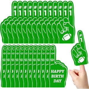 Foilswirl 24 Pack Foam Finger Cheerleading Foam Hand Sports Themed Party Favors for Celebration Events School Birthday Sporting Party Decoration (Football)
