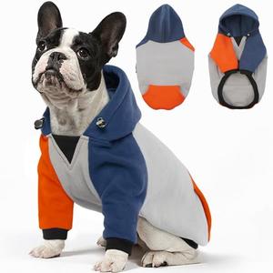 BRKURLEG Dog Hoodie Winter Dog Sweatshirts with Pockets Warm Dogs Clothes for Small Medium Dogs Girl Boy, French Bulldog Clothes Pet Sweater Shirt Hoodies with Pocket(BlueOrange, M)