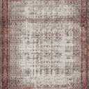Loloi Layla Collection LAY-12 Ivory/Brick 9'-0" x 12'-0" .13" Thick Area Rug, Soft, Durable, Vintage Inspired, Distressed, Low Pile, Non-Shedding, Easy Clean, Printed, Living Room Rug