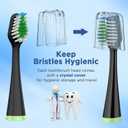 Replacement Toothbrush Heads for Waterpik Complete Care 5.0/9.0 (CC-01/WP-862), with Covers, 5 Count, Black