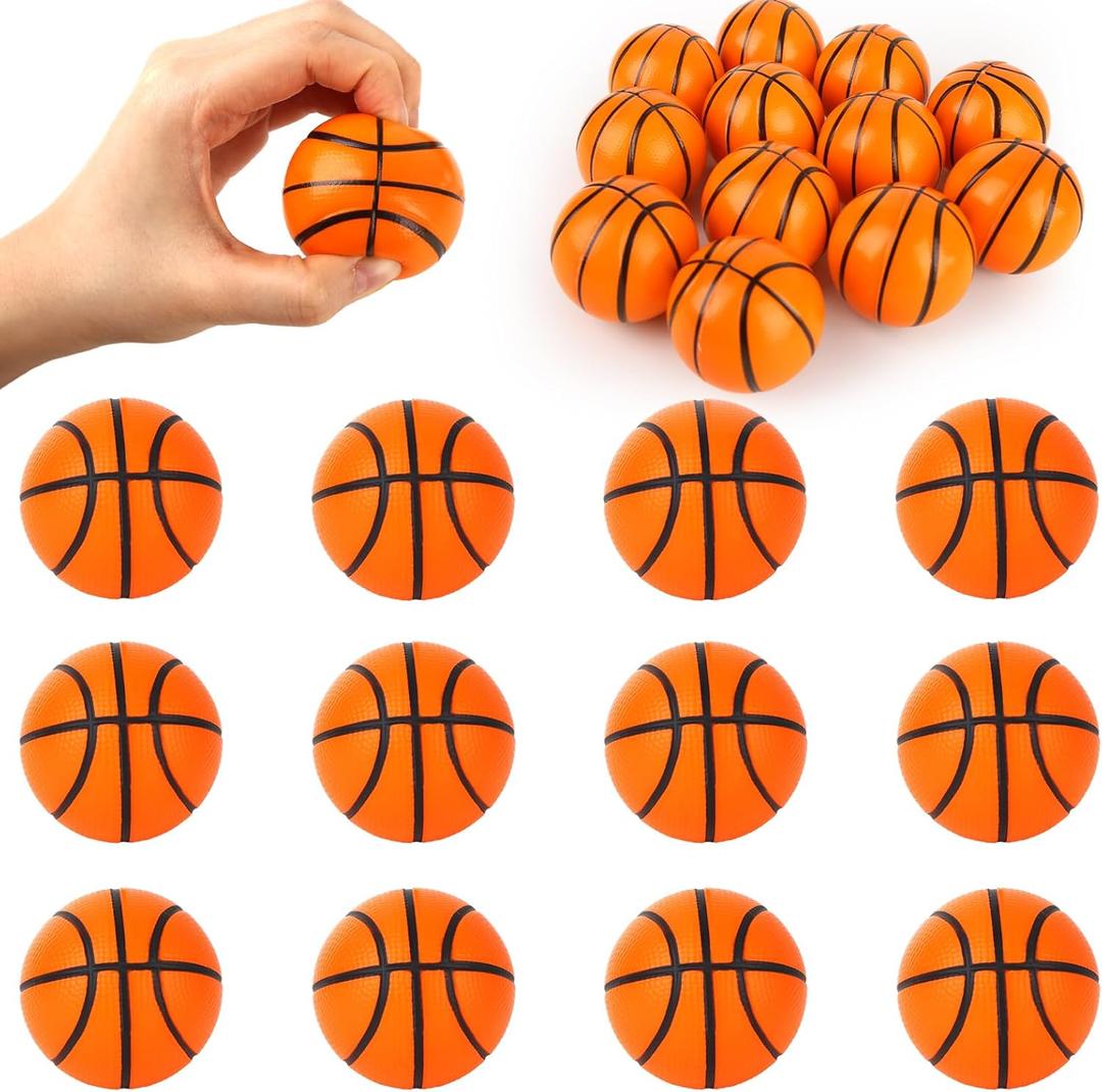 LovesTown 12PCS Basketball Stress Balls, Squeeze Toys for Anxiety Relief Sports Theme Basketballs