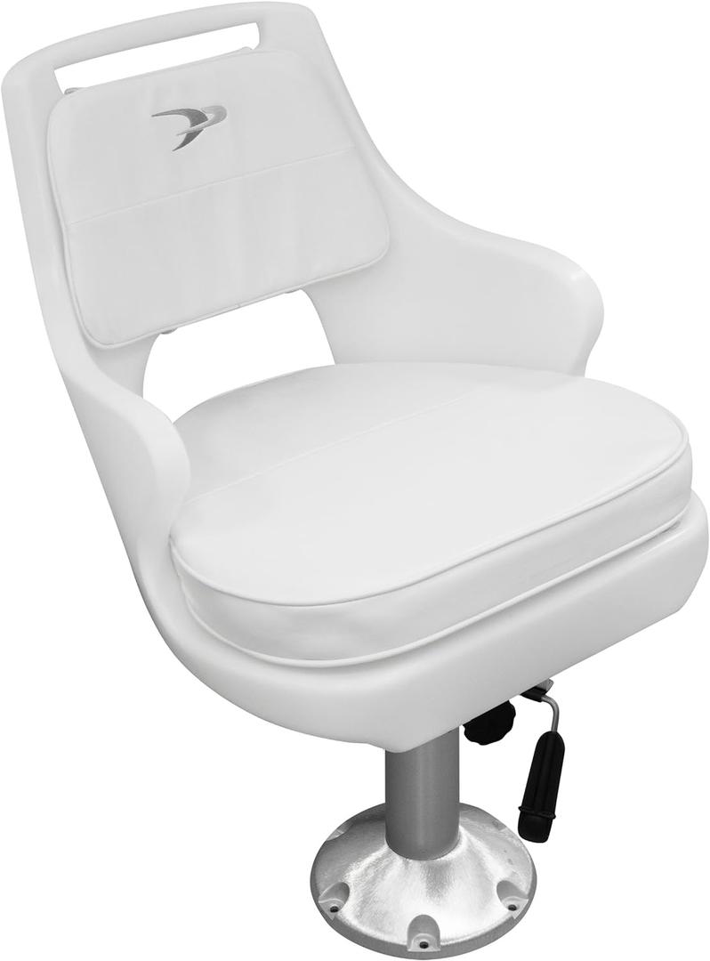 Wise 8WD015-6-710 Standard Pilot Chair with Adjustable Height Pedestal and Seat Slide,White