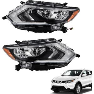 Halogen Headlights Left and Right Side Headlamp Assembly Replacement for Rogue 2017 2018 2019 Halogen