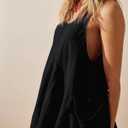 Women Casual Summer Dresses Sleeveless Crew Neck Backless Tunic Mini Dress Loose Flowy Tank Sundress with Pockets (Black, L)