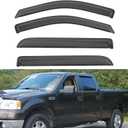 Set of 4 Front+Rear Smoke Sun/Rain Guard Outside Mount Tape-On Acrylic Window Visors Compatible with 06-08 Mark LT 04-08 F-150 Super Crew/Crew Cab with 4 Full Size Doors