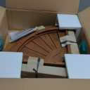 AquaTeak The Original 15.5" Kai Corner Teak Shower Bench - Shower Stool with Storage Shelf for Bathroom - Durable Water Resistant Shower Chair - Shaving Foot Rest - Indoor & Outdoor Use