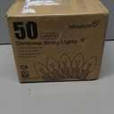 Minetom C9 Clear Christmas String Lights, 50FT 50 Bulbs Bright & Warm Outdoor Christmas Lights, Long Life C9 String Lights for Tree Patio Gazebo Wreath, Green Wire