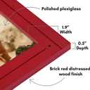 Americanflat 12x18 Poster Frame with Polished Plexiglass - Hampton Collection - Distressed Wood Picture Frames for Wall Display - Red