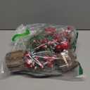 Small Christmas Tree Tabletop Artificial Mini Christmas Tree Decorations with Holiday Ornaments Red Berry Pine Cone Greenery for Home Indoor Fireplace Mantel Xmas Decor (2pcs -Tree Stump-Red)