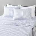 Amazon Basics Lightweight Microfiber 4-Piece Bed Sheet Set, Full, Aqua, Printed